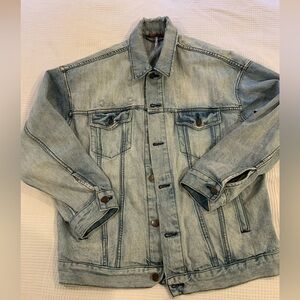 Free People Denim Jacket Distressed Trucker